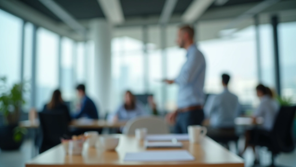 Person working at standing desk with focus and concentration